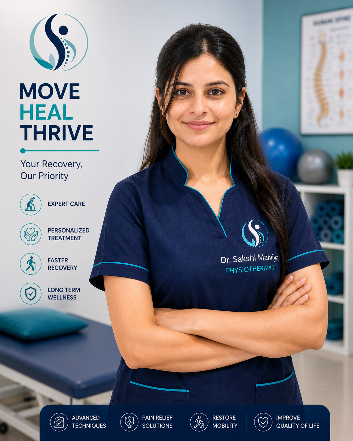 Portrait illustration of Dr. Sakshi Malviya